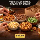 Nut snack board bundle served in bowls for game day