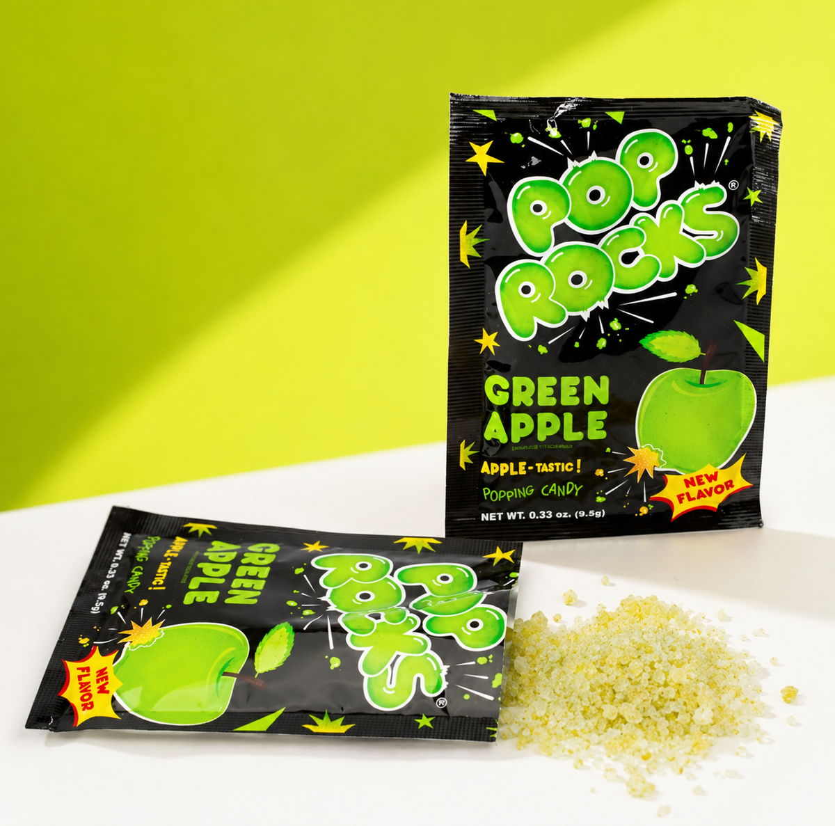 Pop Rocks Green Apple popping candy packets