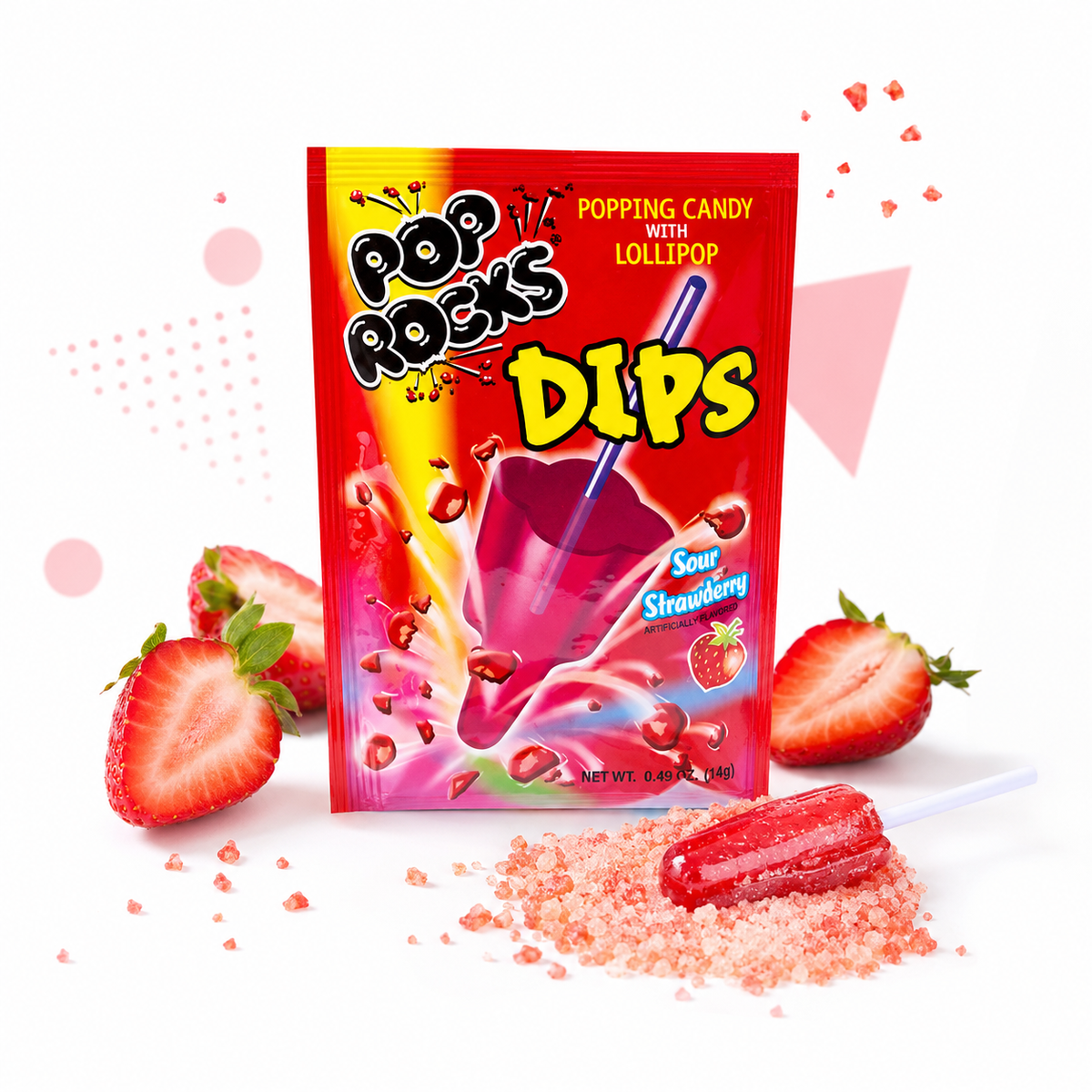 Close-up of the strawberry dipping powder