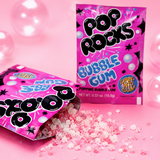 Bubble gum Pop Rocks poured from the packet
