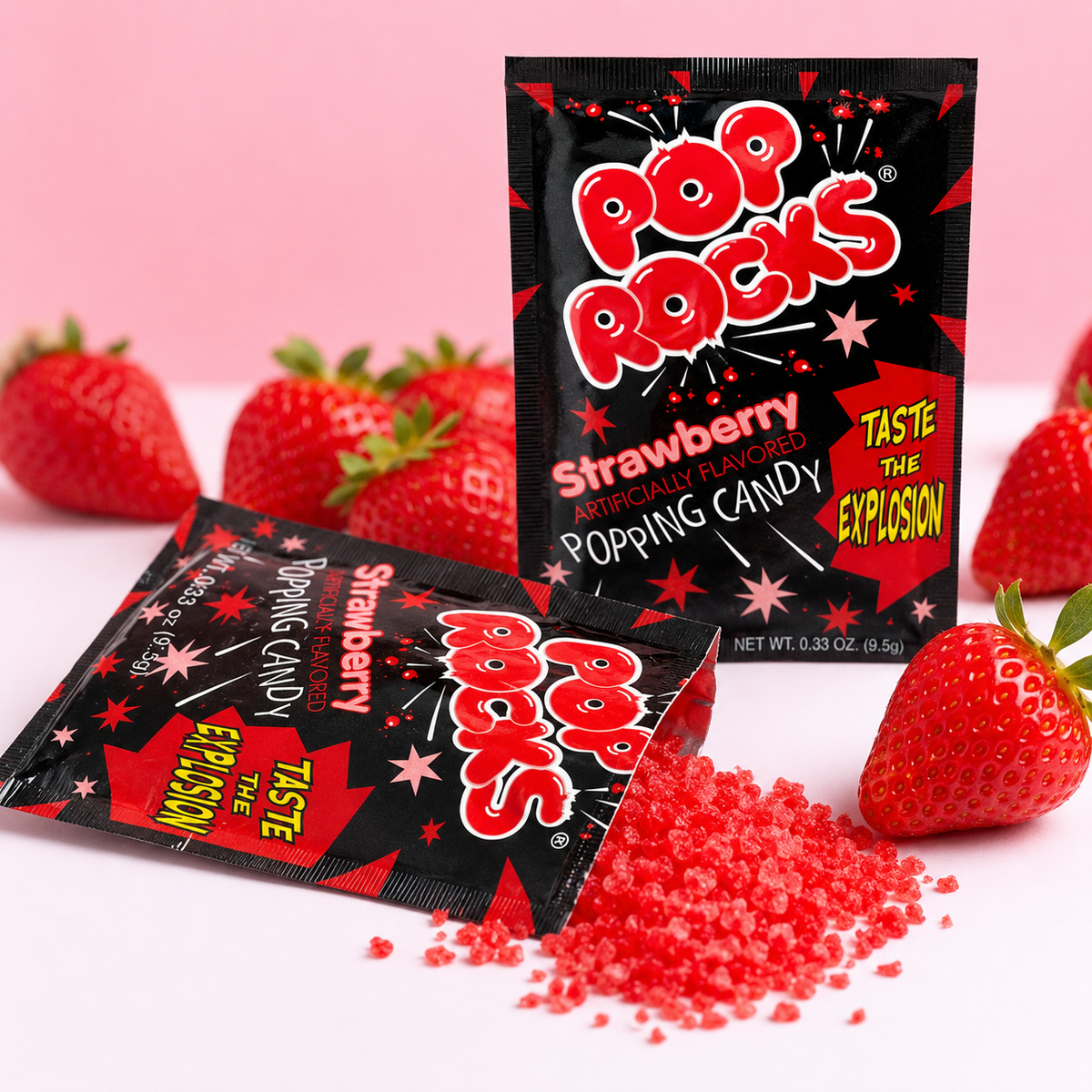 Strawberry Pop Rocks poured from the packet