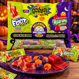 Halloween fruit snacks variety pack with Gushers, Fruit by the Foot and Fruit Roll-Ups