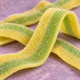 Pickle Sour Belts sold by the pound at Avaza Candy, dill pickle sour belt candy