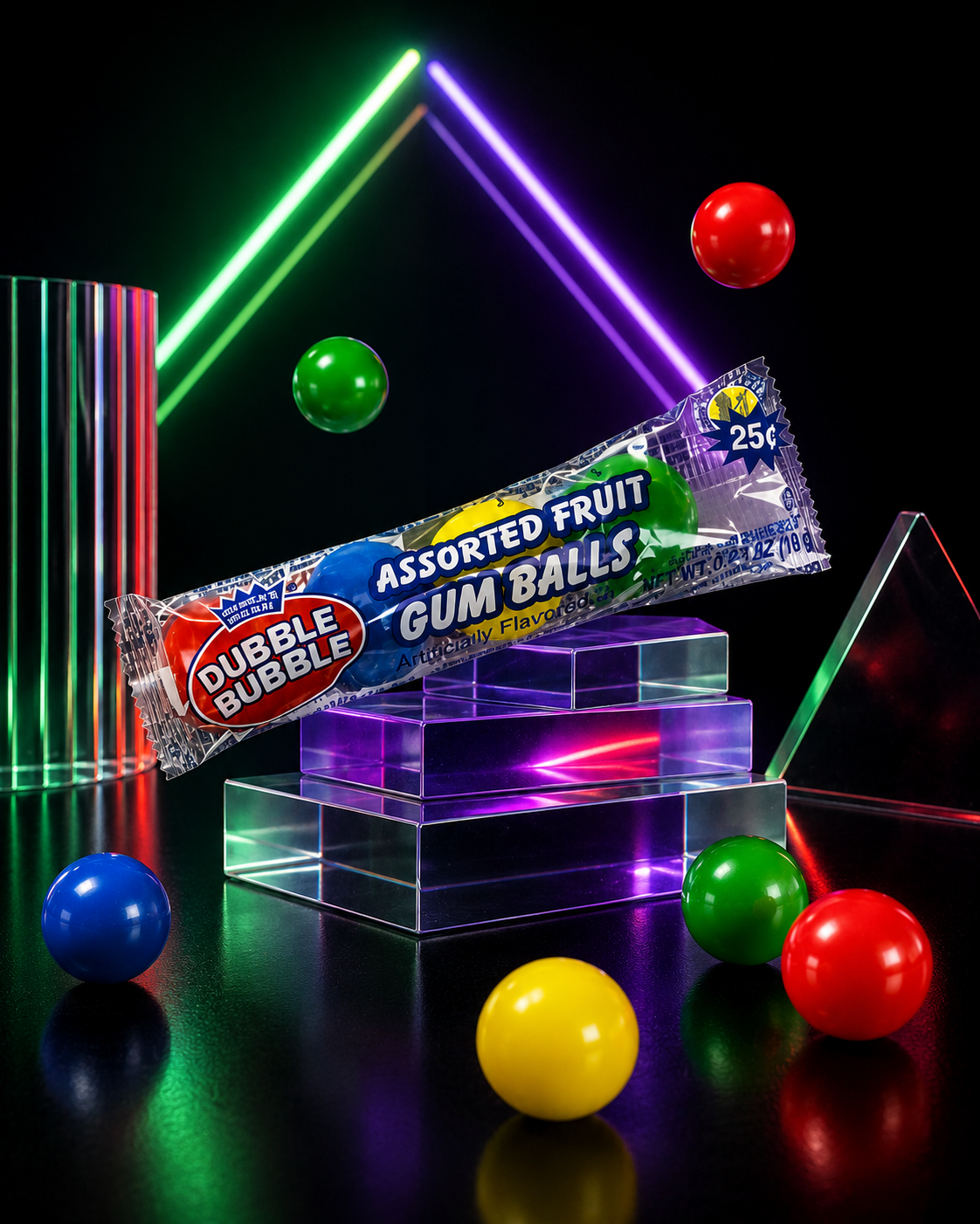 Dubble Bubble Assorted Fruit Flavored Gumballs 36 ct.