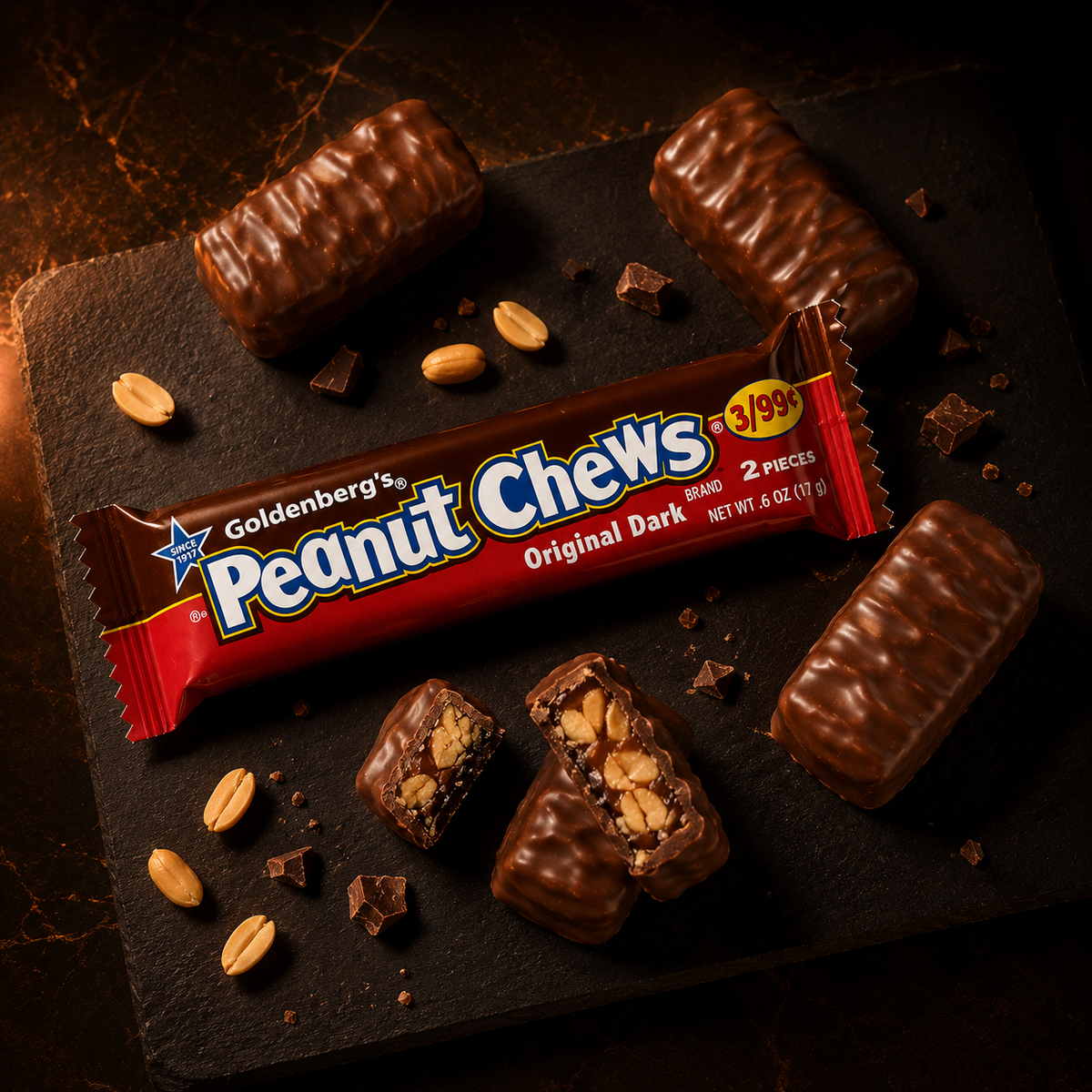 Peanut Chews Dark Chocolate 24 ct.