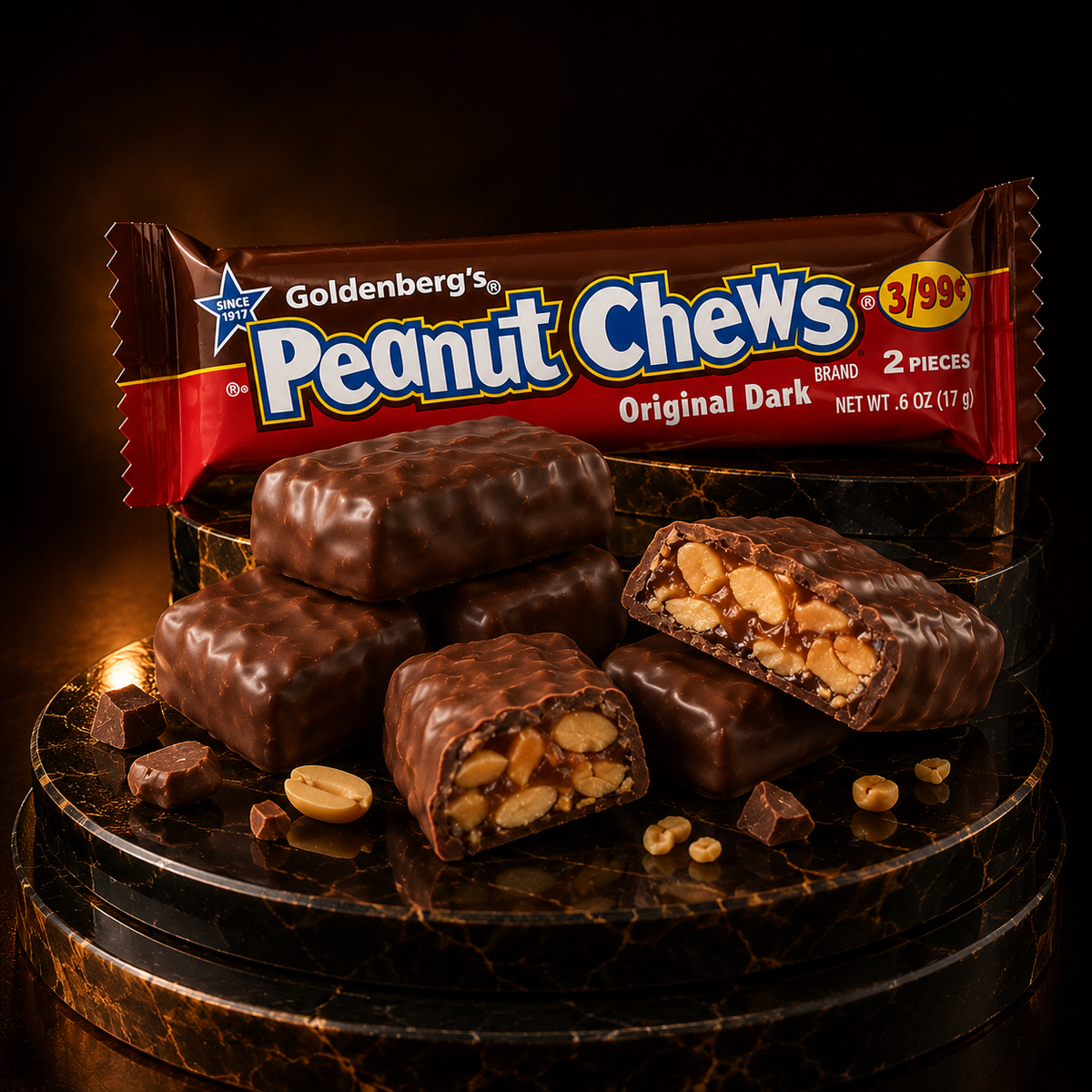 Peanut Chews Dark Chocolate 24 ct.