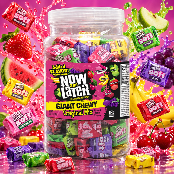 Now and Later Giant Chewy Assorted 120 count jar