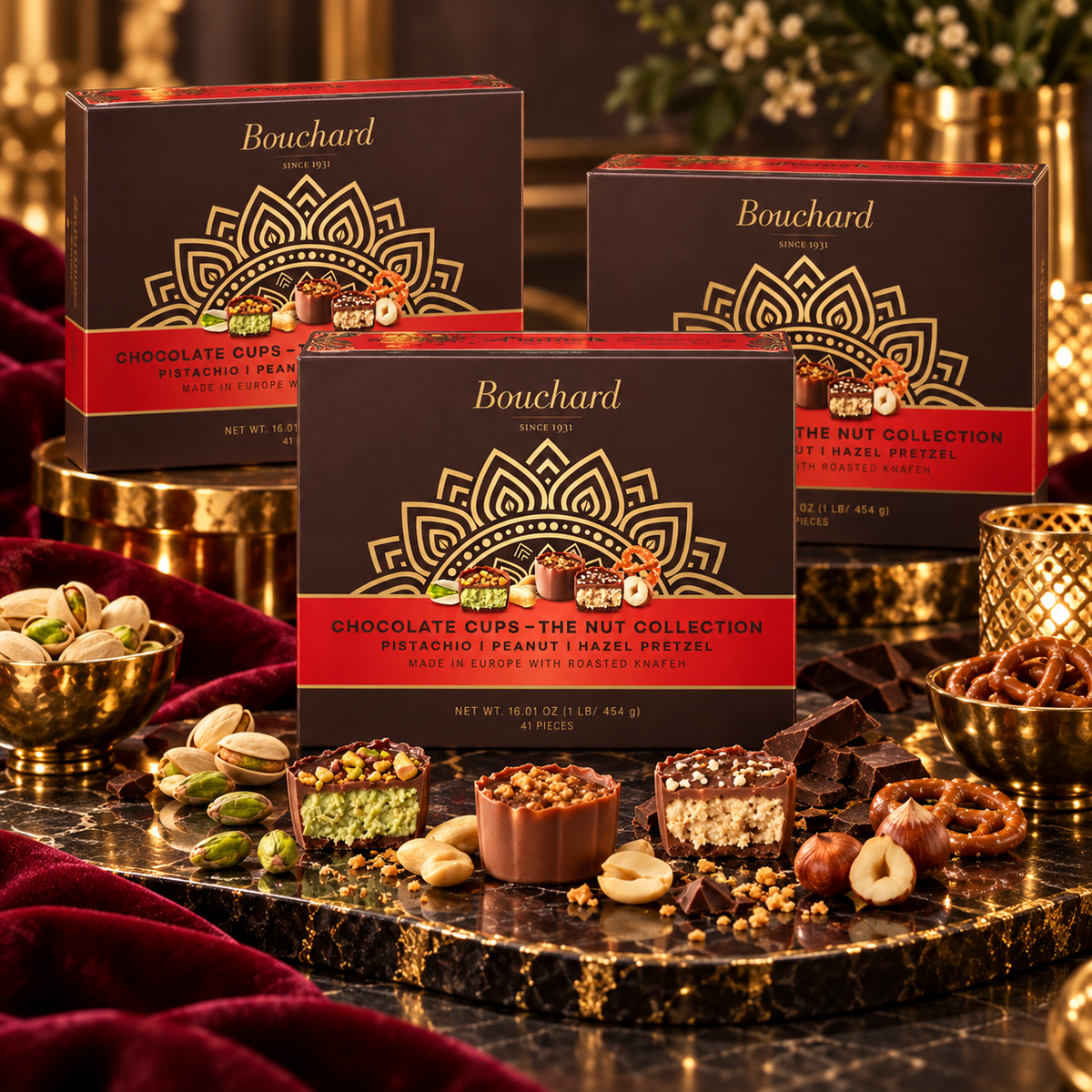 Wrapped Bouchard Belgian chocolate cups