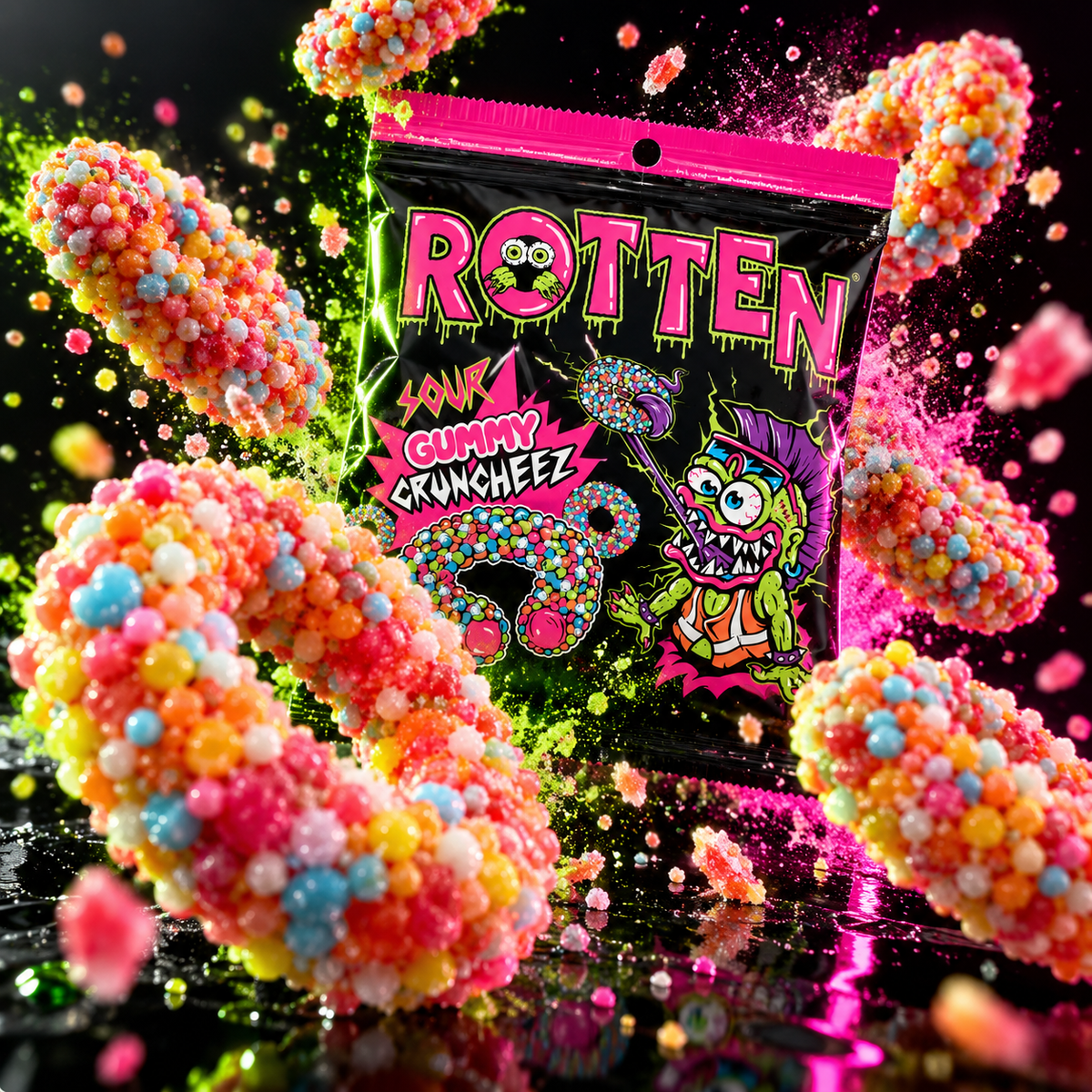 Pile of Rotten Sour Gummy Candy pieces