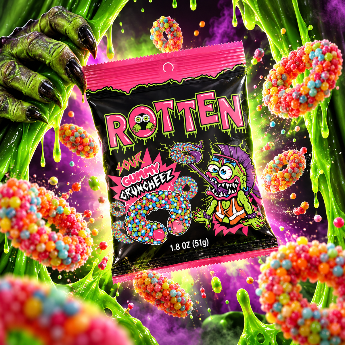 Rotten Sour Gummy Candy bags for Halloween