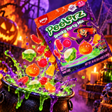 Peelerz peelable gummy fruits in Halloween wrappers