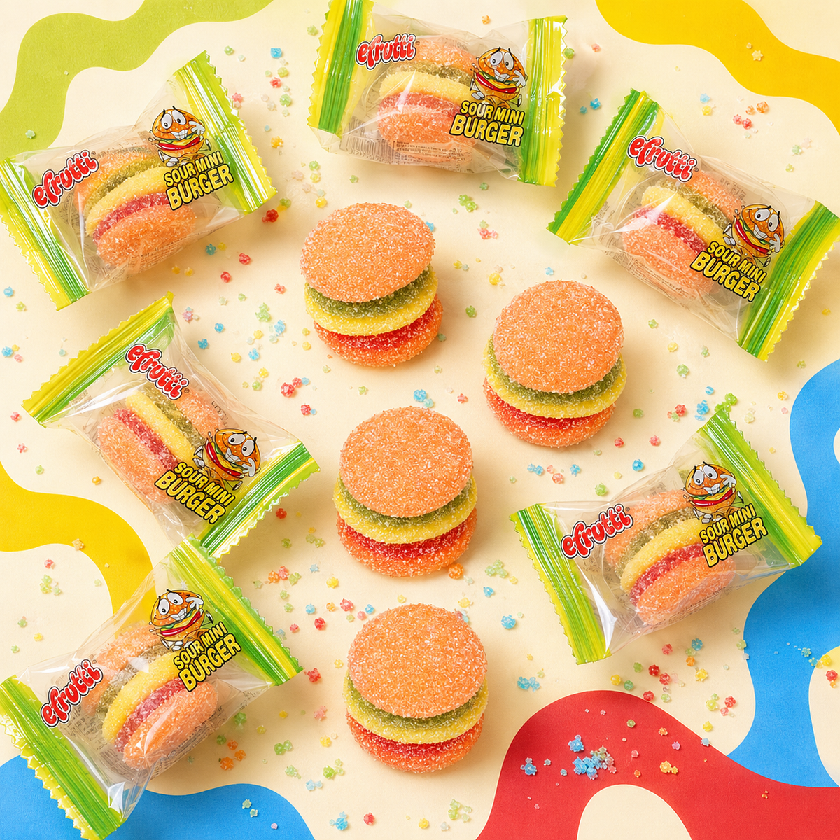 Efrutti Sour Gummy Burgers 60 ct.