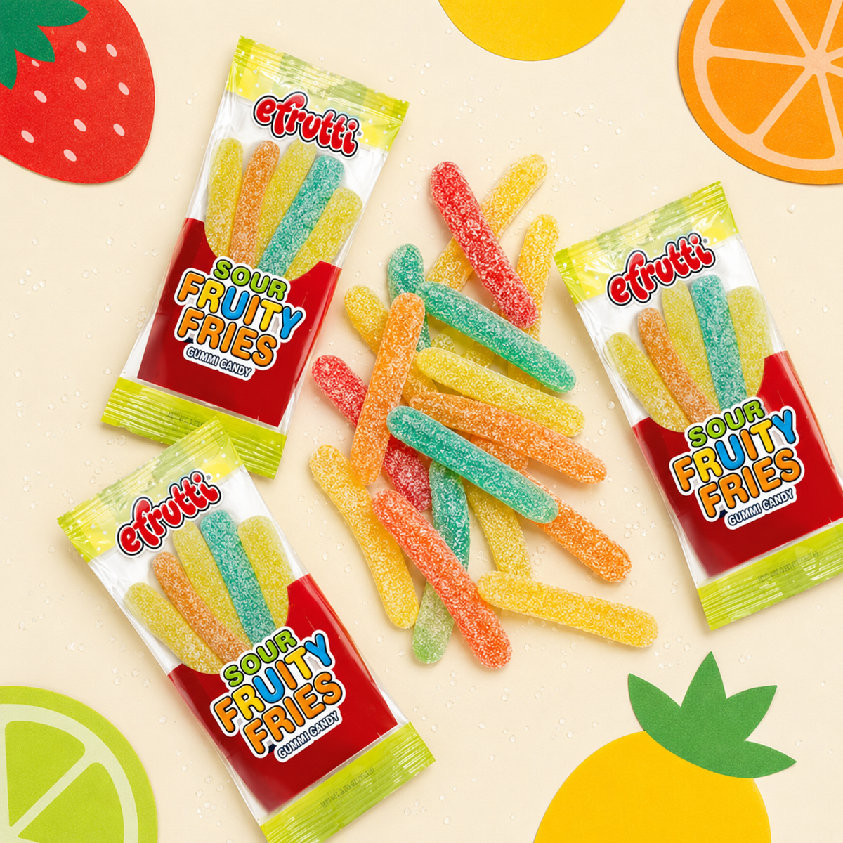 Efrutti Sour Gummy Fruity Fries 48 ct.