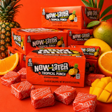 Now and Later Tropical Punch taffy candy bars, 24 count
