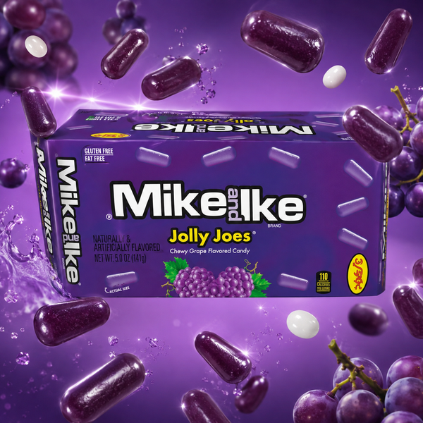Mike and Ike Jolly Joes grape chewy candy theater boxes, 24 count