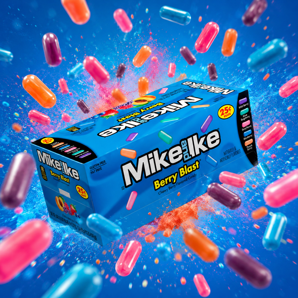 Mike and Ike Berry Blast chewy fruit candy theater boxes, 24 count