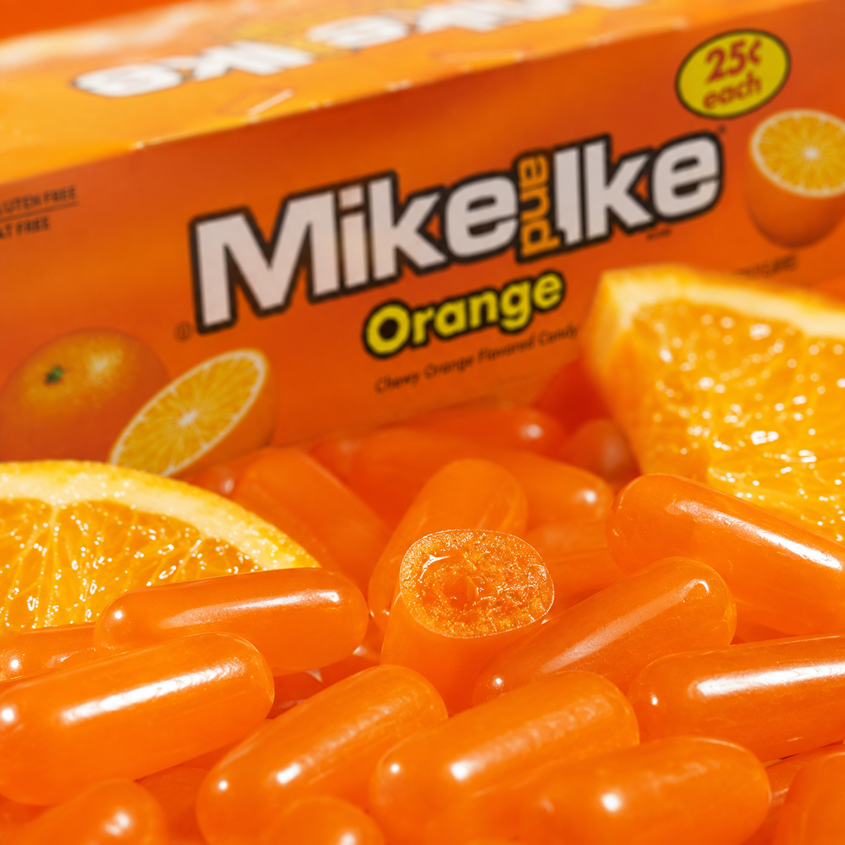 Mike and Ike Orange chewy fruit candy theater boxes, 24 count