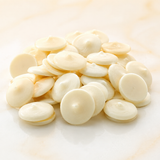 White chocolate melting wafers in bulk bag
