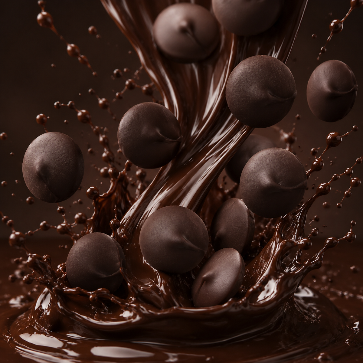 Dark chocolate melting wafers in bulk bag
