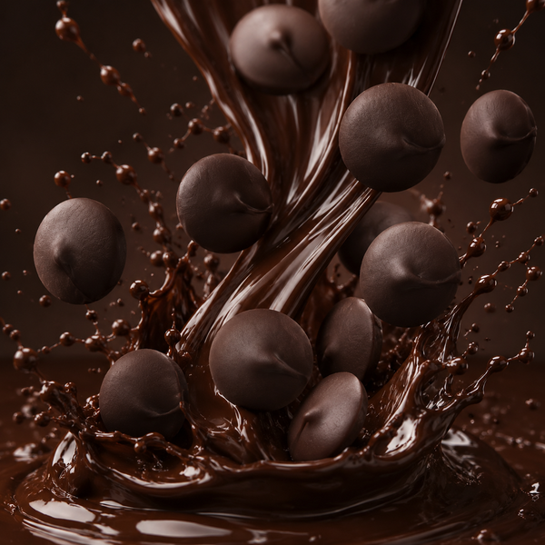 Dark chocolate melting wafers in bulk bag
