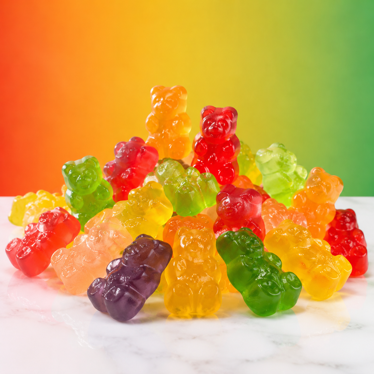 Rainbow 12 flavor gummy bears candy