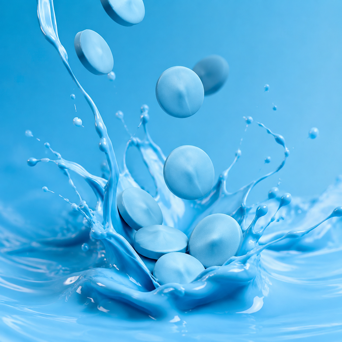 Blue chocolate melting wafers in bulk bag