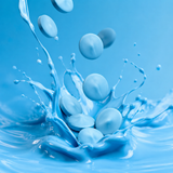 Blue chocolate melting wafers in bulk bag