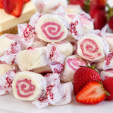 Strawberry Cheesecake salt water taffy, individually wrapped pieces