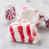 Peppermint salt water taffy, individually wrapped pieces