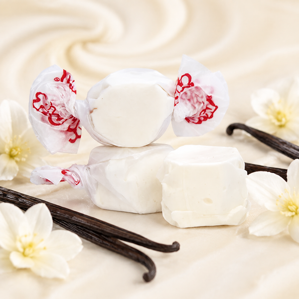 Vanilla salt water taffy, individually wrapped pieces