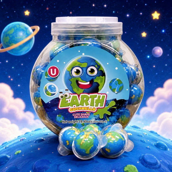 Giant liquid-filled Earth planet gummy candy