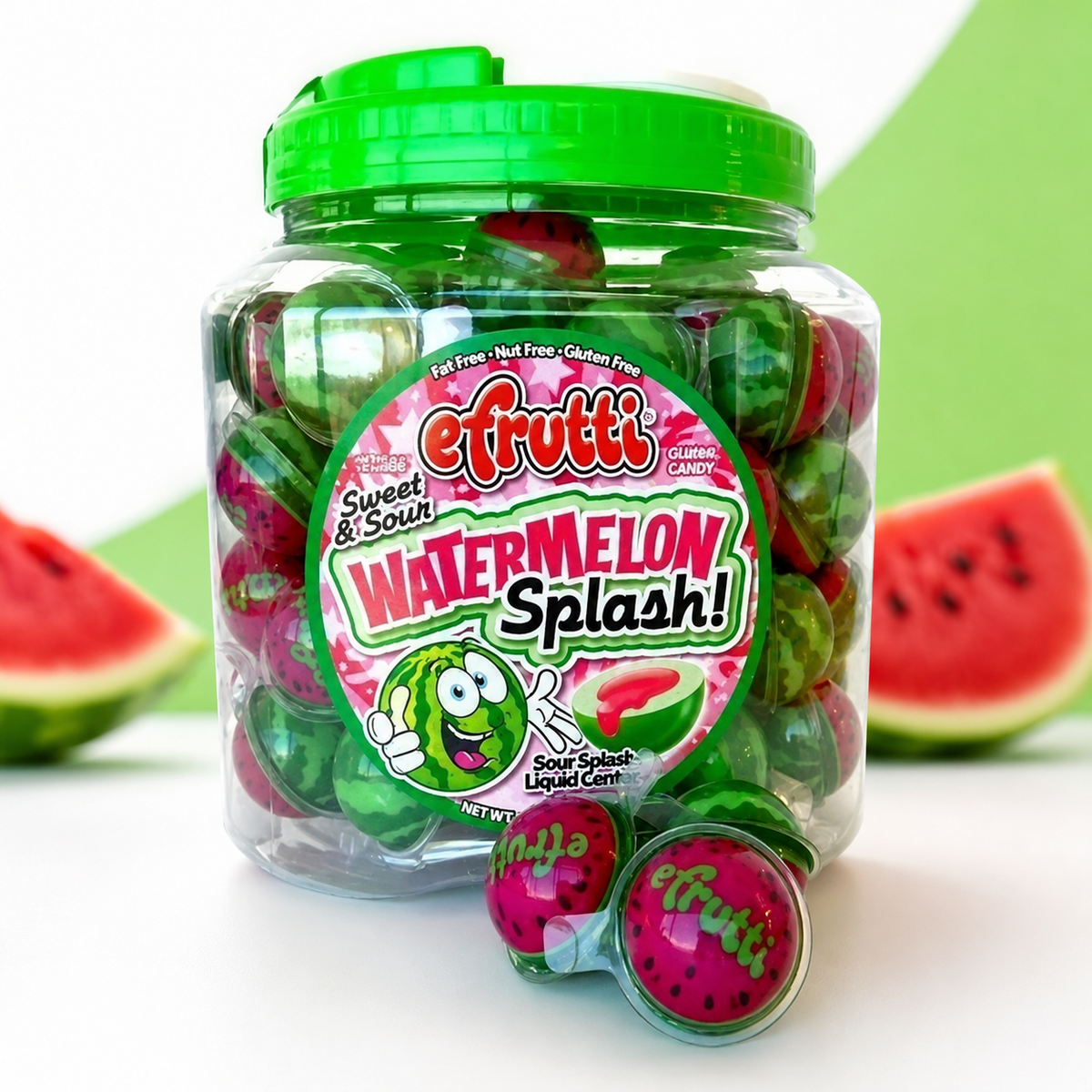 Sweet and sour watermelon liquid-filled gummy candy