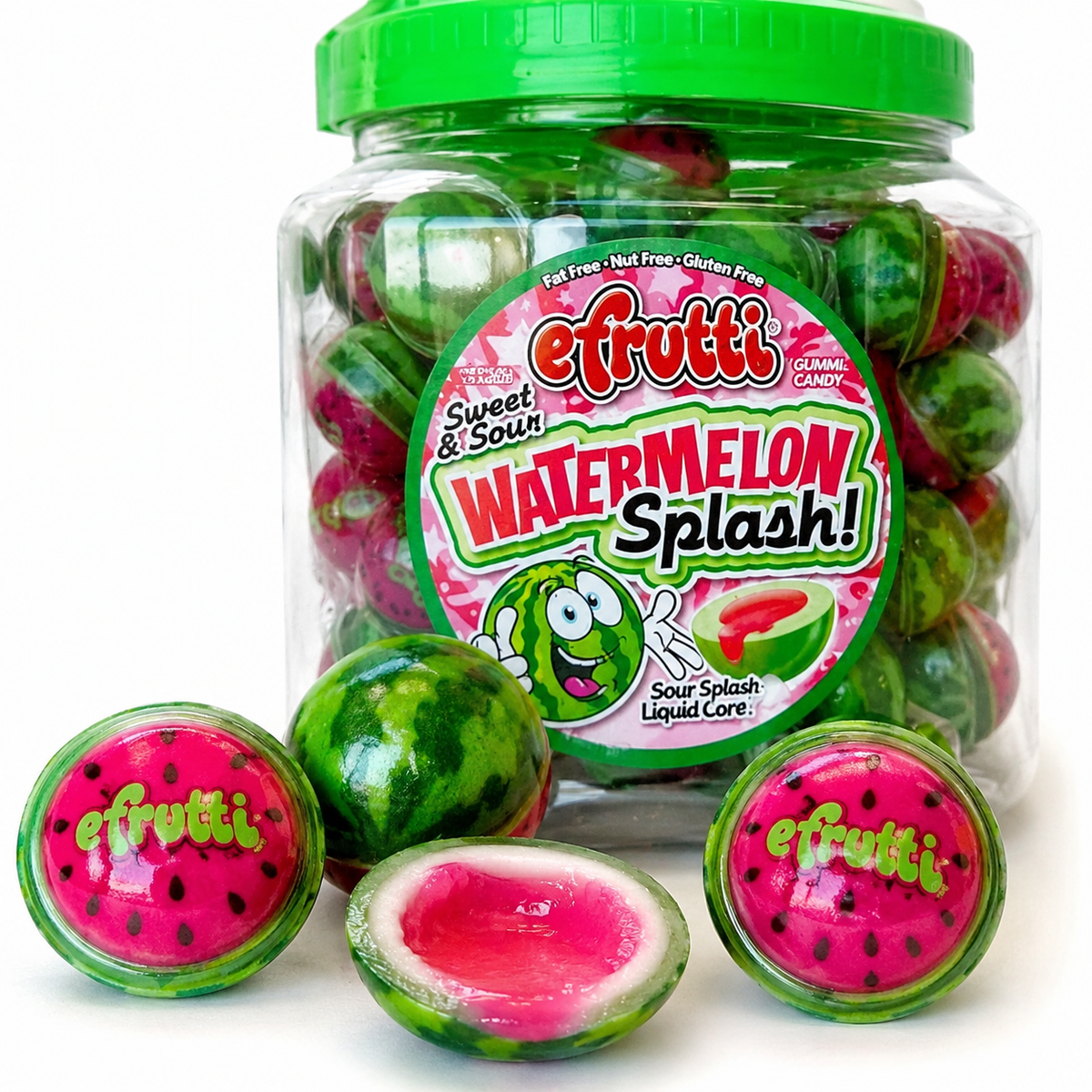 Sweet and sour watermelon liquid-filled gummy candy