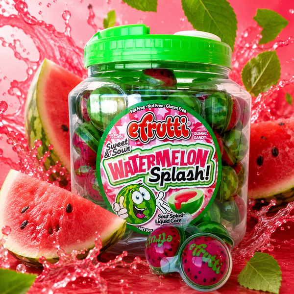 Sweet and sour watermelon liquid-filled gummy candy