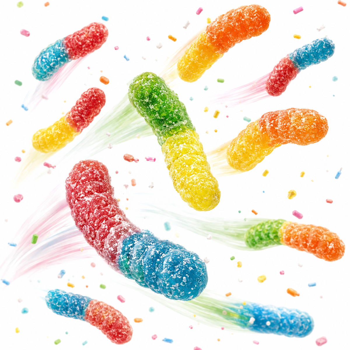 Sour Gummy Worms – Tangy Neon Gummies