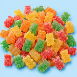 Sour gummy bears with sour sugar coating