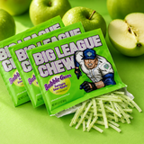 Big League Chew Sour Apple shredded bubble gum pouches, 12 count