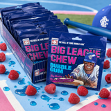 Big League Chew Blue Raspberry shredded bubble gum pouches, 12 count