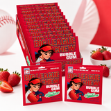 Big League Chew Strawberry shredded bubble gum pouches, 12 count