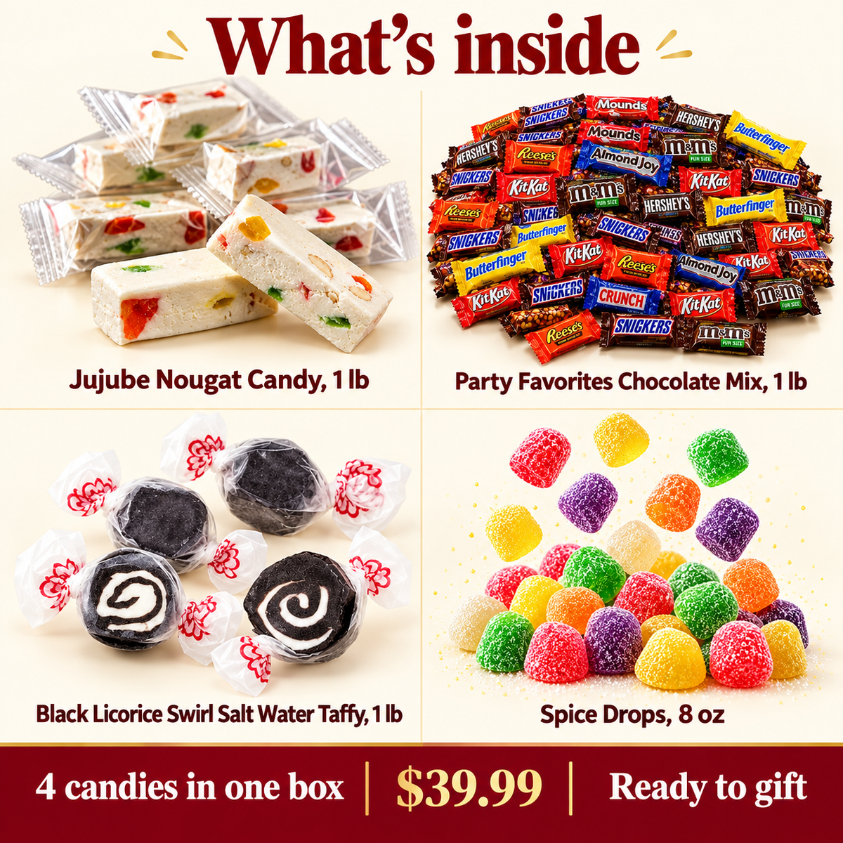 Avaza Candy best sellers sampler bundle contents laid out