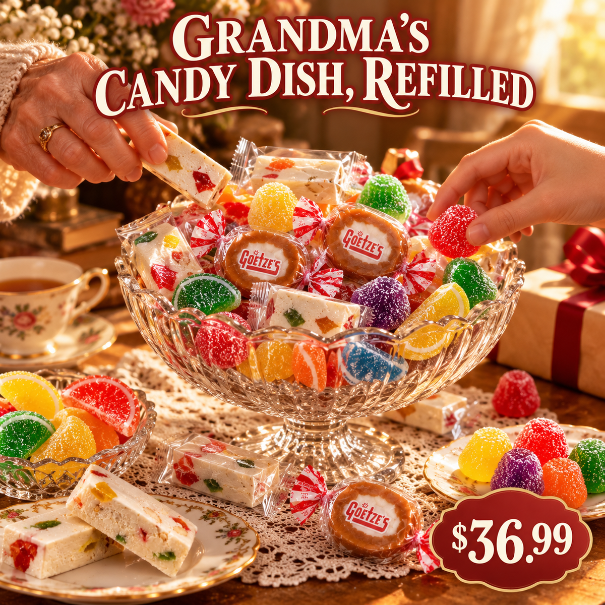 Vanilla caramel creams, Boston fruit slices and spice drops