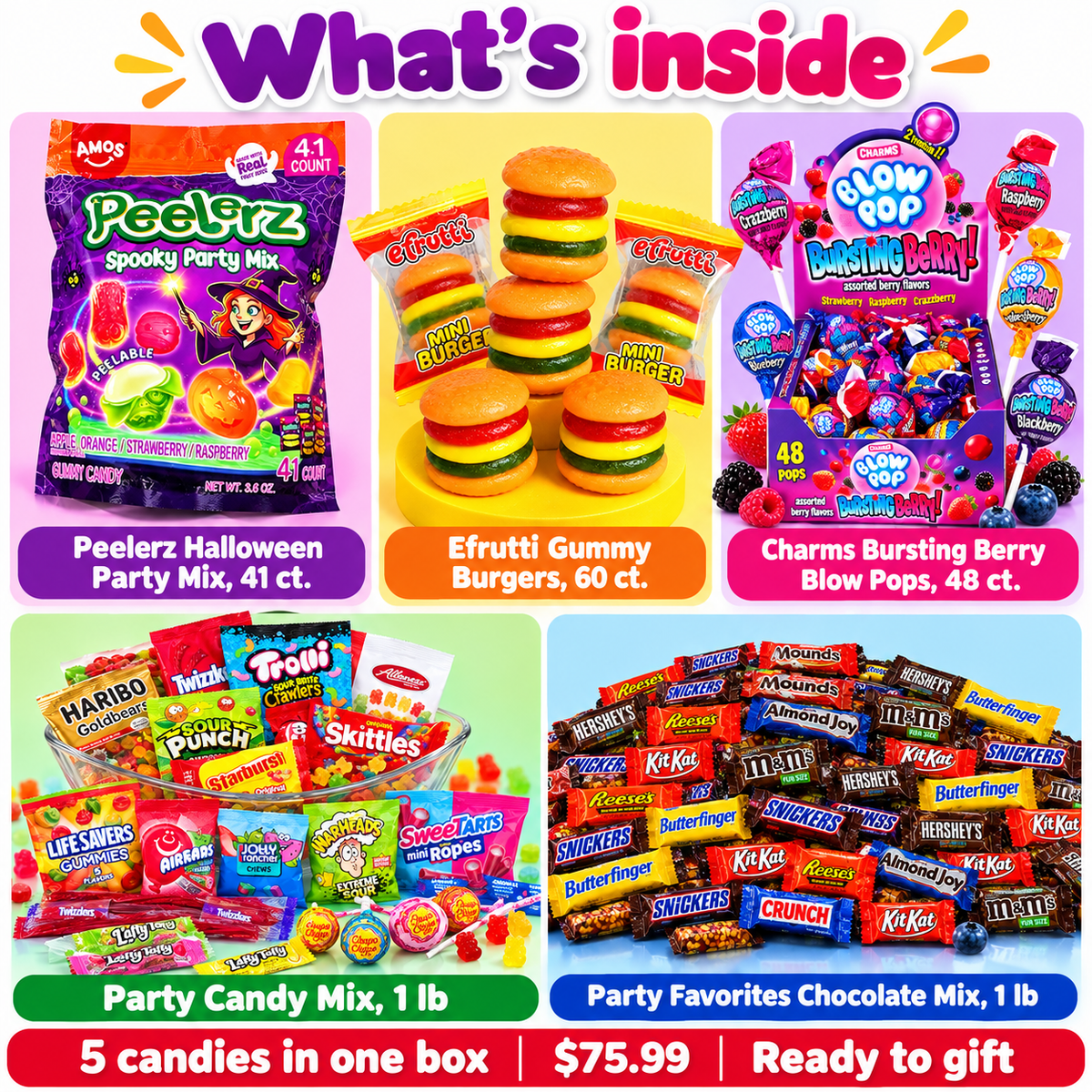 Kids Halloween Party Pack contents laid out