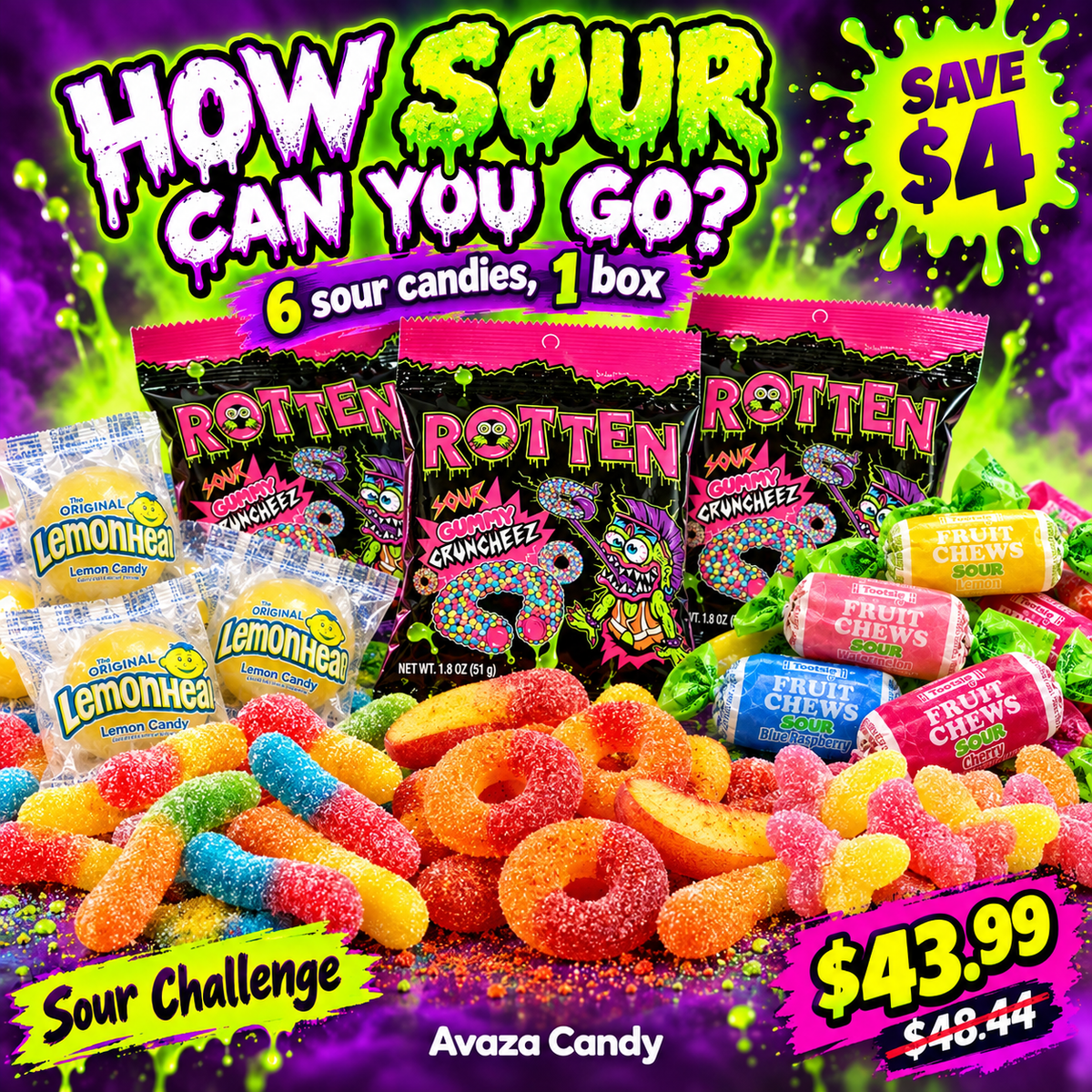 Spooky Sour Pack bundle with six sour candies for Halloween