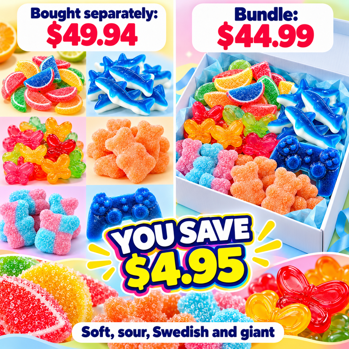 Giant Blue Razz Gamepad Gummy in the Gummy Lover Bundle