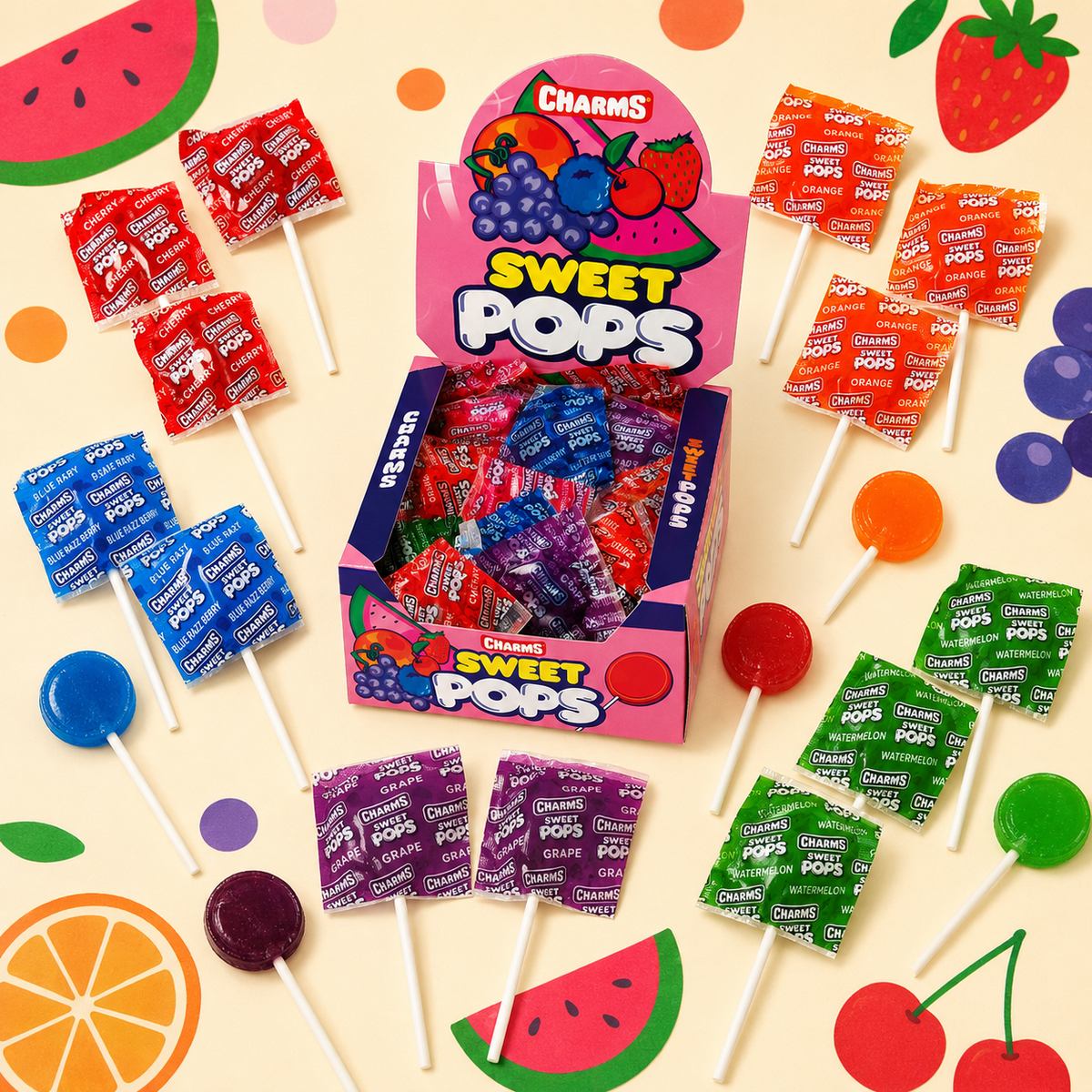 Charms Sweet Flat Pops 100 ct.