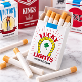 Lucky Lights bubble gum cigarettes pack with powdered gum sticks
