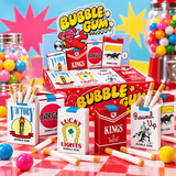Bubble gum cigarettes in retro Victory, Kings, Lucky Lights and Round Up packs