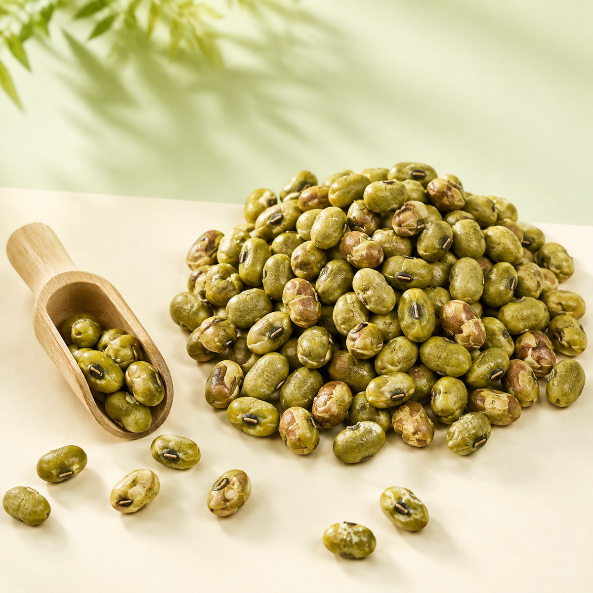 Roasted salted edamame beans in a serving bowl