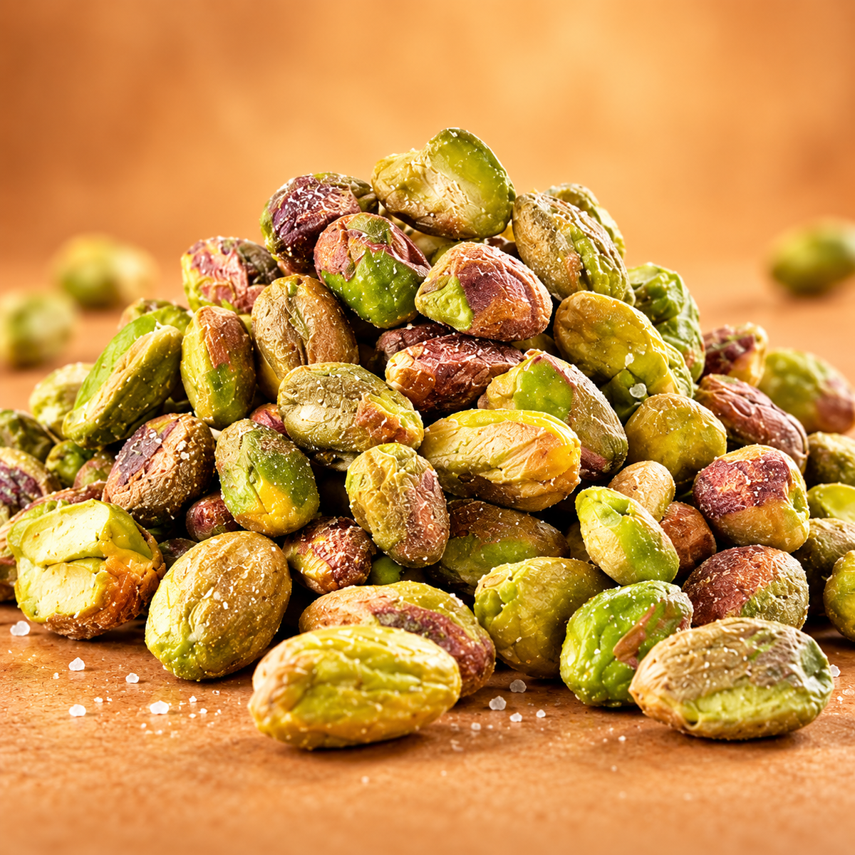 Roasted and salted shelled pistachio kernels