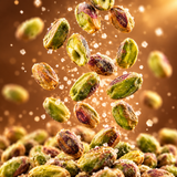 Close-up of roasted salted pistachios